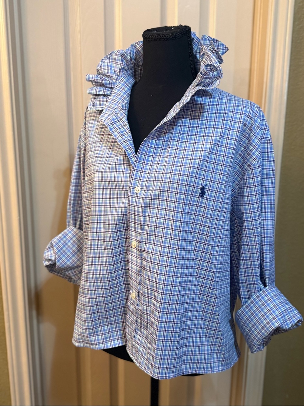 Ralph Lauren Blue Plaid Button-Down Shirt - Picture 2 of 7